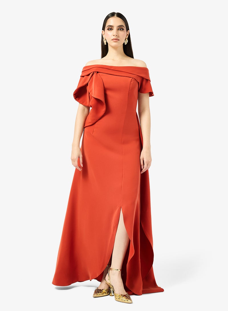 Iyra Puff Sleeve High-Neck Dress - Image 1